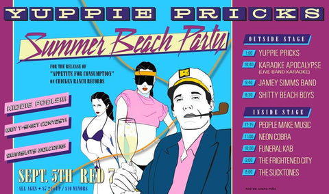 Yuppie Pricks- Beach Party 2014 Poster